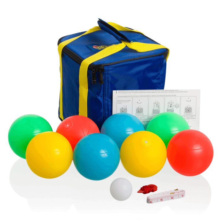 Playaboule Patented 4 Color Lighted Bocce Set DLX Glow (LED) 107mm V4 Plugs
