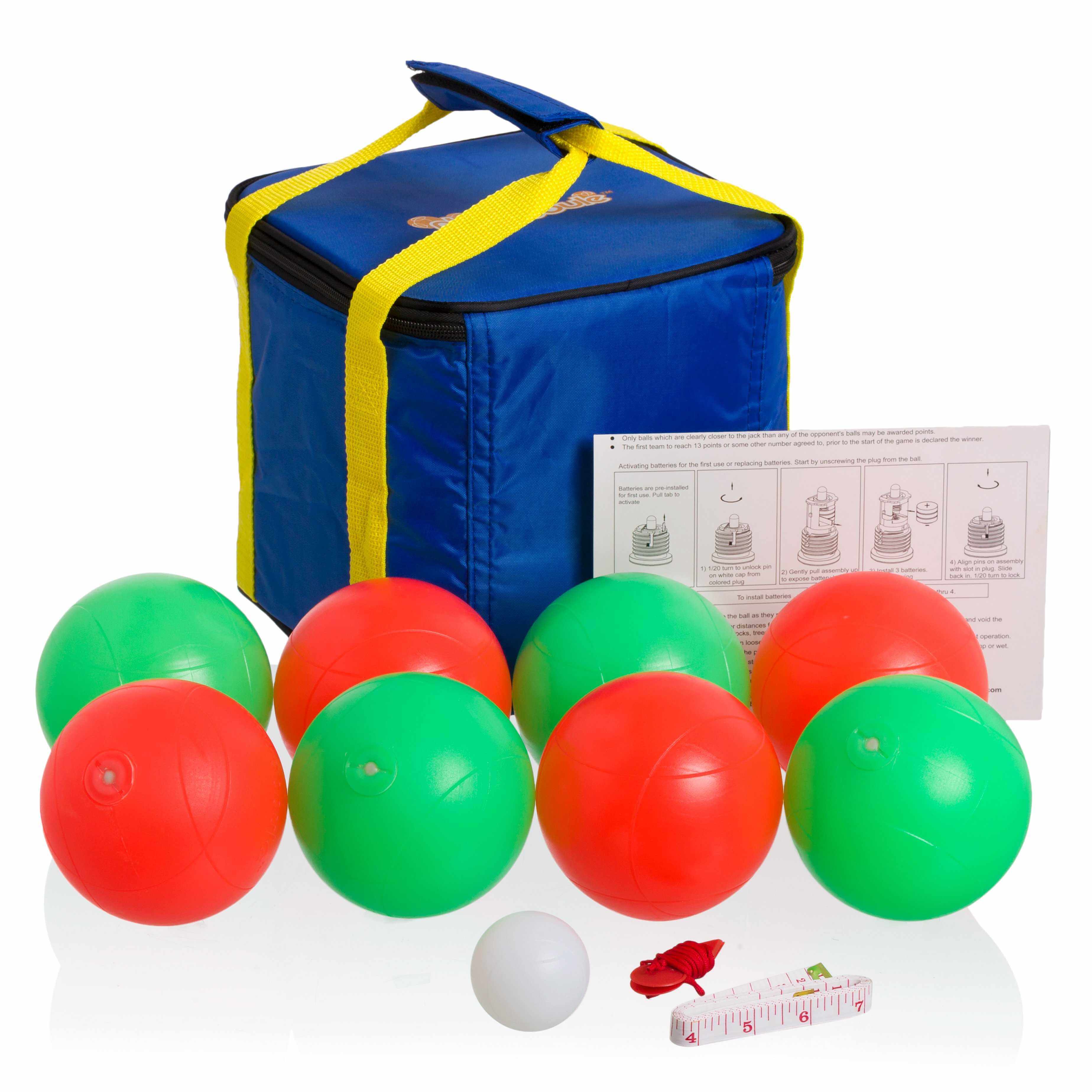Playaboule LED Patented V5 2 Color Lighted Bocce Set Glow 107mm