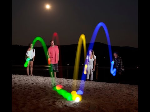 Playaboule LED Patented 2 Color Lighted Bocce Set Glow 107mm V4 Plugs